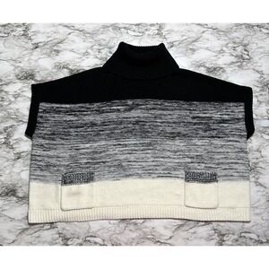 Liz Claiborne Women's Cape Poncho Sweater Overside Multicolor Striped Size S